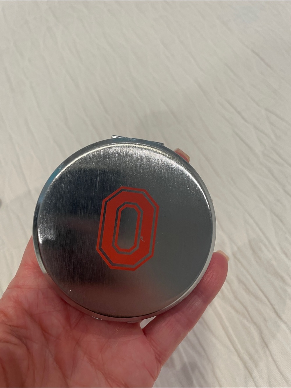 Kameleon Ohio State Block O Silver Compact for Jewel Pops